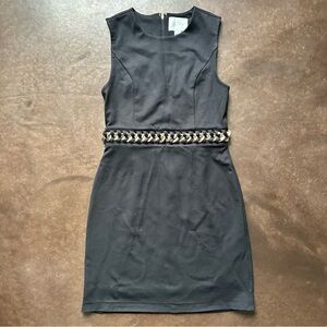 Lilly Pulitzer Black Mini Dress with Gold chain waist accent- size 2
